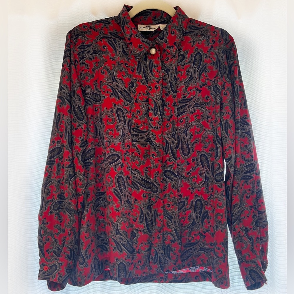 Vintage/Retro Alfred Dunner Red Paisley Blouse